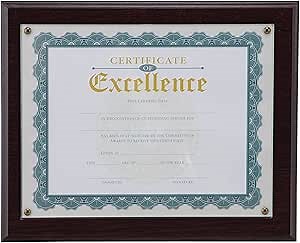 V-Light Picture Frame, Diploma Frame, 8.5 x 11 Inch Picture Frame, Certificate Holder, Degree Frame, Mahogany