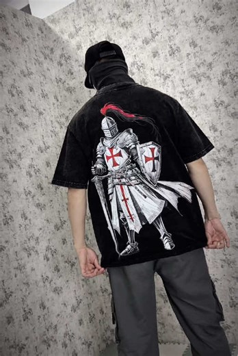 Heavy vintage wash. Eternal message. This is Christian streetwear with conviction. #crusaderknight #templarknight #christianwarrior #armorgod #holycrusader