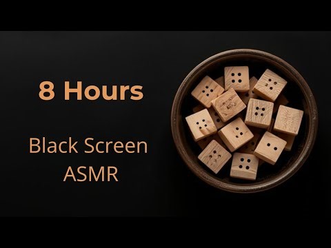 8 Hours. Rustling Wooden Buttons in a Bowl ASMR. Black Screen Sounds for Sleep and Relaxation
