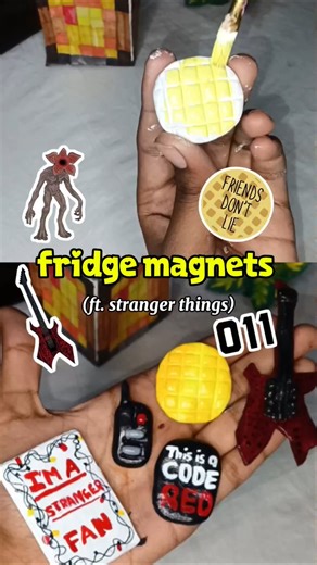 diy fridge magnets 😁😍#strangerthings #diy #aestheticroomdecor #viral #artandcraft #top5 #trending