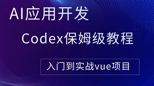 【4K画质】AI应用开发，Codex安装入门到实战，Vue3项目实战，Codex保姆级教程，Codex赋能前端开发