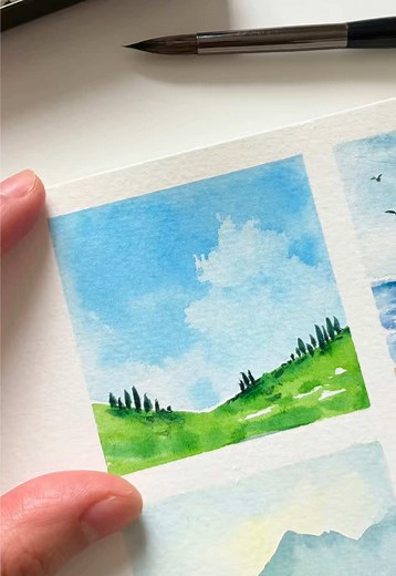 Mini Watercolor Landscape Painting in Minutes