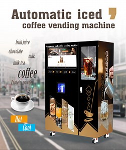 [Hot Item] Commercial Use Freshly Ground Coffee Vending Machine with Ice-Maker