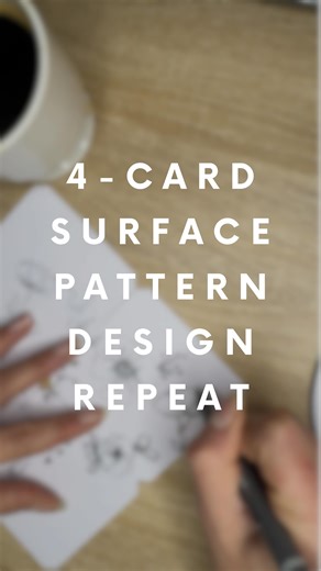 Audra | Sewing Educator & Designer on Instagram: "Today’s surface pattern design practice: 4-card repeat ✍🏼 Keeping my design journey transparent. 🥰 My goal in sharing is to make learning something new less scary and intimidating for me (and you!) and it helps keep me accountable. I’m not aiming for perfect, just progress. If you want to follow along, I’d love to have you here. 💙 And if you have any questions or anything you want to see, please comment or send a DM! 🥰 #surfacepattern #surfac