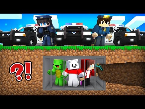 JJ, Mikey and Carrie Escape from UNDERGROUND PRISON in Minecraft! (Maizen)