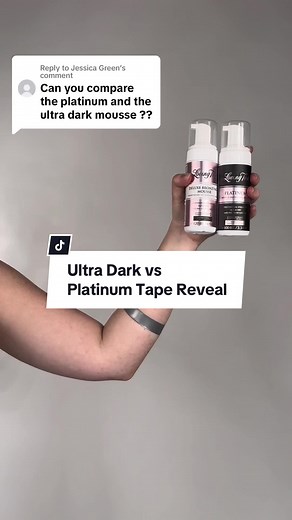 Ultra Dark vs Platinum Tape Reveal Comparison: Loving Tan Mousse