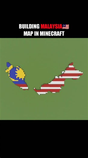 Building Malaysia Map in Minecraft | Pixel Art 🌟"