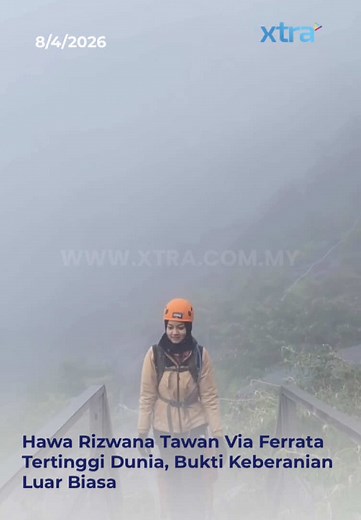 Pengacara Hawa Rizwana mencipta pencapaian peribadi apabila berjaya menakluk Via Ferrata tertinggi di dunia di Gunung Kinabalu. Dengan ketinggian melebihi 3,500 meter dari aras laut, cabaran ini bukan calang-calang, perlu melintas jambatan gantung dan melalui laluan besi yang benar-benar menguji mental serta fizikal. Walaupun nampak menggerunkan, Hawa berjaya membuktikan bahawa keberanian dan keazaman mampu mengatasi segala ketakutan. Inspirasi buat ramai, terutamanya wanita untuk berani mencaba