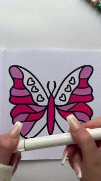 Vẽ con bướm và tô màu lấp lánh 🦋 #shorts #cartoon #coloring