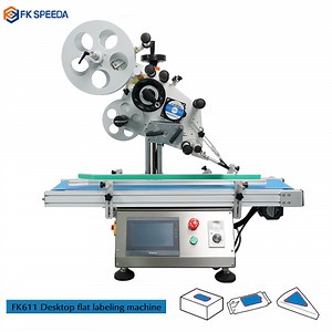 [Hot Item] Fk-Speeda Factory Price Automatic Bag Plastic Transparent Box Carton Label Applicator Flat Labeling Machine