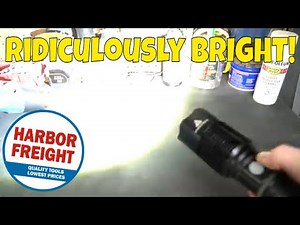 Harbor Freight 6000 Lumen Twist Focus Waterproof Rechargeable Flashlight With Battery Bank NTDT!