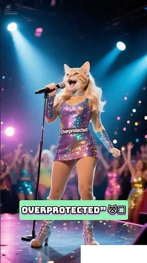 Cat Sings Britney Spears' “Overprotected” 🐱✨ | Funny Pop Star Parody #britneyspears