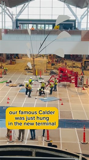Instagrammable new terminal moment 👏 ✨ The mobile by famed artist Alexander Calder that has been in the region’s airport terminals, on and off, for almost 70 years, is being re-installed in the brand-new terminal’s atrium to serve as a waving welcome and farewell ✈️ 👋 First installed in 1959 over the rotunda of the Greater Pittsburgh Airport terminal that opened in 1952, the mobile spent some time at the Carnegie Museum of Art before moving to the current PIT terminal in 1992. Can’t wait for y