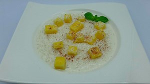 Un original arroz con leche de coco y piña endulza Cómetelo