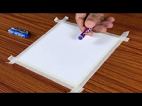 Aurora Night Sky Drawing with Oil Pastels For Beginners - Step by Step