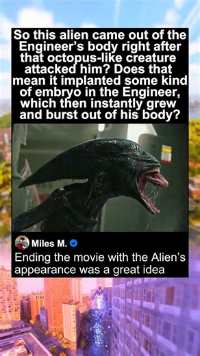 Prometheus (2012) | Baby Alien Appearance