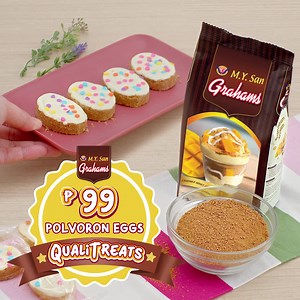 17K views · 1K reactions | Here’s an egg-stra sweet bonding idea for you and your little one, enjoy making M.Y. San Grahams Polvoron Egss QualiTreats! Super easy and affordable to make, super fun to decorate! Yummy for your family and if you want, you can sell it for extra money! For the full recipe, visit: https://youtu.be/-5JU4kSEKnY #P99QualiTreats #OnlyWithMYSanGrahams #EasyAsOneTwoTreats | M.Y. San Grahams | Facebook