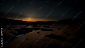 Golden Horizon: A Mesmerizing Desert Time-Lapse - This captivating video captures the serene and untouched beauty of a desert landscape under the transitioning sky.