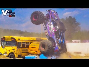 Monster Truck Crushes School Bus