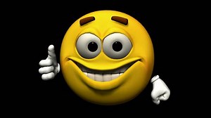 Seamless Looping Emoticon Animation: Thumbs Up. With Alpha Mask, isolated on black