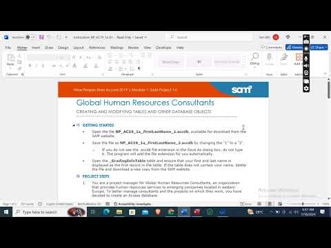 New Perspectives Access 2019 | Module 1: SAM Project 1a #newperspective