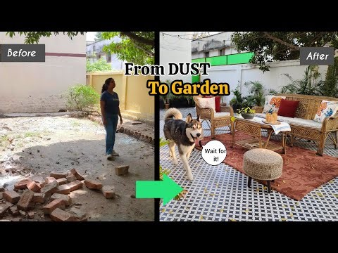Small Garden Makeover | Empty Aangan to Beautiful Outdoor Space | Budget Backyard Transformation ✨☘️