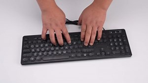 Large Print Backlit Keyboard, 104 Key Wired Keyboard with Multiple Levels Backlit, Oversize Letters Keys Easy to See and Type, for Elderly Visually Impaired