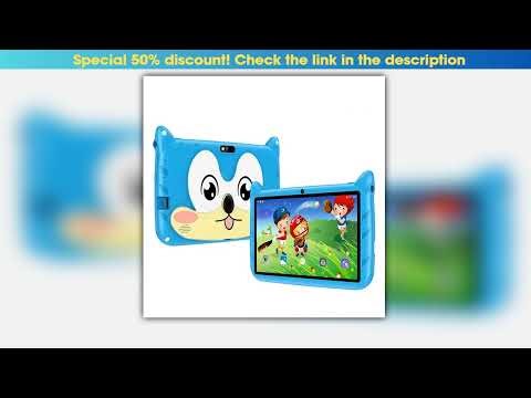 BDF Cartoon Pattern 7 Inch Kids Tablet Quad Core 4GB RAM 64GB ROM Android 13 Google Learning