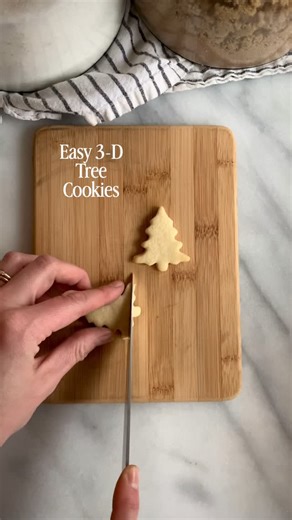 Stephanie | Pacific North Whisk on Instagram: "You can create a whole forest with these easy 3D tree sugar cookies! 🌲 ❄️ They work with whatever tree cutter you have, if you cut off the stump so they have a solid base ☺️ You can definitely use store bought frosting if you want (it’s buttercream, not royal icing yay haha). Def use a sugar cookie recipe that requires chilling so that your shapes hold during baking! There’s a lot of winter left even after the holidays 🙃 so save this for later and