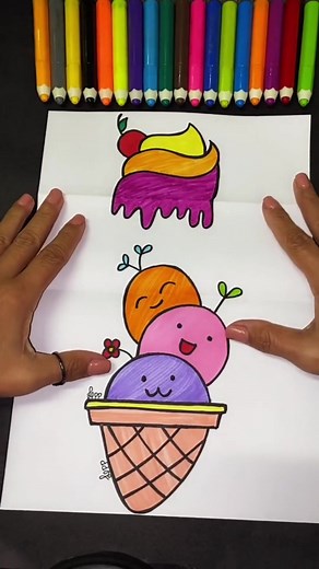 Desenho Surpresa de Sorvete: Passo a Passo