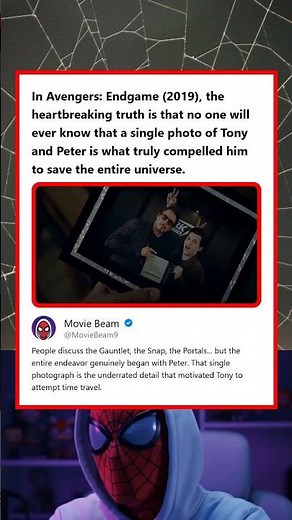 Avengers Endgame 2019 Tony Stark Motivated to Save Universe By a Photo of Peter Parker