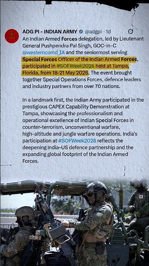 Indian Special Forces Make Historic Debut at SOF Week 2026 in US #india #usa #SOFWeek26