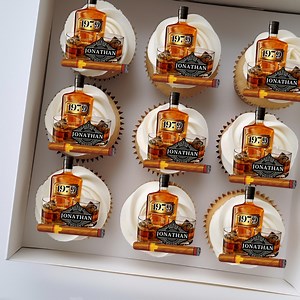 Edible Whiskey & Cigar Cupcake Toppers | Cocktail Party Decor, Birthday Cake Topper for Men | Aged to Perfection Theme | Whiskey Lover Decor - Etsy