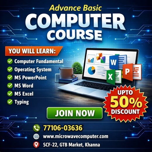 Advance Basic Computer Course in Khanna
