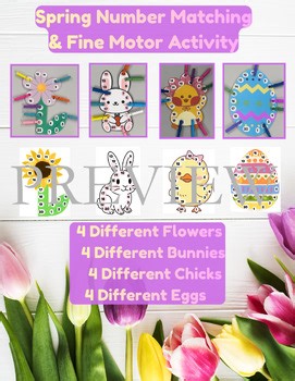 Spring Number Matching/Fine Motor Activity