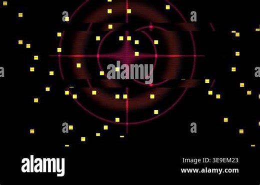 A red target with yellow dots on black Stock Video Footage - Alamy