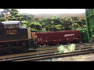 HO Scale Trains: CSX & KCS power inside the yard AAMR