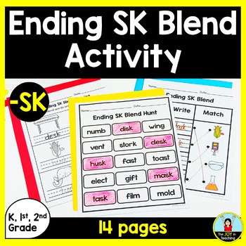Ending SK Blend Activities | S blends Worksheet and Passage