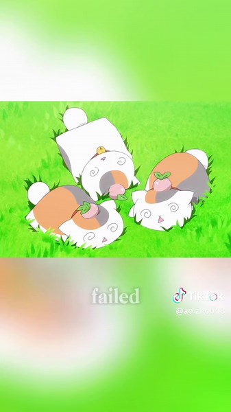 The cat ate the fruit with magical power and surprisingly split into three adorable kittens.