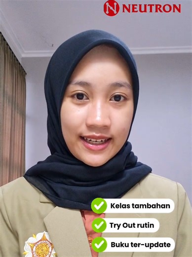 Haloo #SobiNeutron🙌🏻 Kenalan sama kak Farah yuk dari program studi Statistika Universitas Gajah Mada🤩🤩 Neutron menjadi pilihan 3 tahun berturut-turut🤗 yakin masih ragu buat join?💪🏻 apakah kamu juga the next Gamada? #UGM #belajar #neutronbondowoso #trend