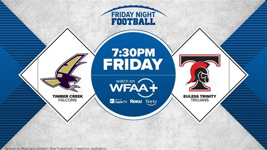 Timber Creek, Euless Trinity square off in playoff battle on Friday Night Football on WFAA