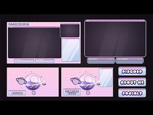 CUTE PINK SPACE Animated Twitch Stream Overlay [FREE VERSION AVAILABLE]