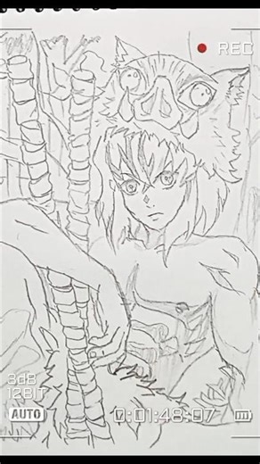 Inosuke sketch for demon slayer #anime #drawing #art #shorts #viral