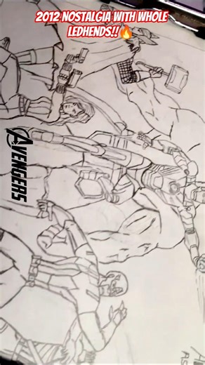 Avengers (2012) Full Team Sketch 🔥 | OG Marvel Heroes Drawing #Shorts #futureavengers