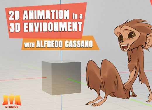 【Blender】三维背景中的2D动画