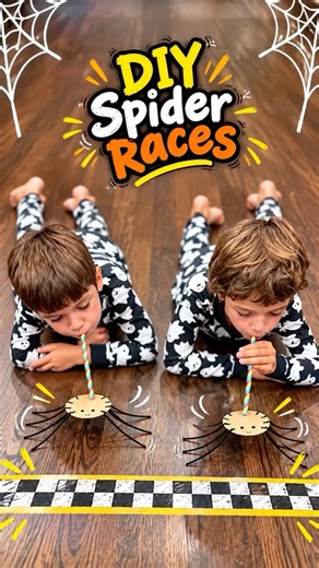 DIY Spider Races 🕷️ Easy Halloween Game for Kids!