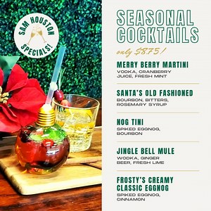 1.1K views | Festive flavors await! Come and try our seasonal drink menu at Dasher's Light Show, crafted to keep your spirits bright. | Sam Houston Race Park | Facebook