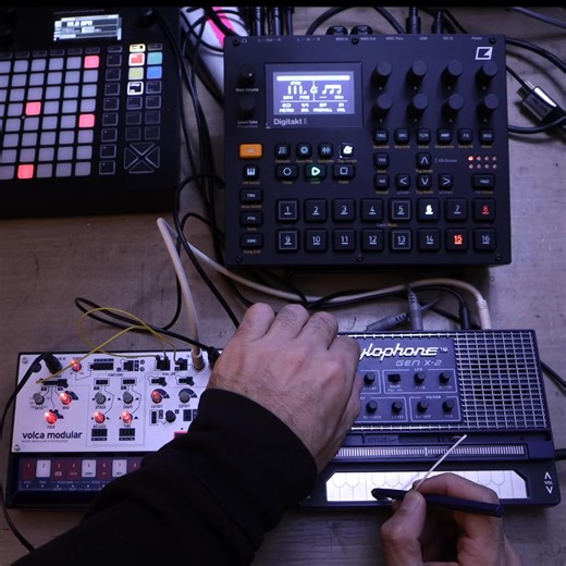8.5K views · 234 reactions | The Stylophone Gen X-2 pairs well with the KORG US Volca Modular in both color and utility. In this little jam, the synth sounds are coming from the Volca Modular and the pitch is bring bent by the Stylophone Gen X-2. The drums are a cut up break from the @weareelektron Digitakt 2. #synthesizer #stylophone #volca #digitakt | Ellingson | Facebook
