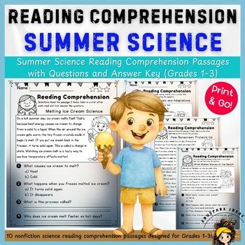 Summer Science Reading Comprehension Passages with Questions | Grades 1–3