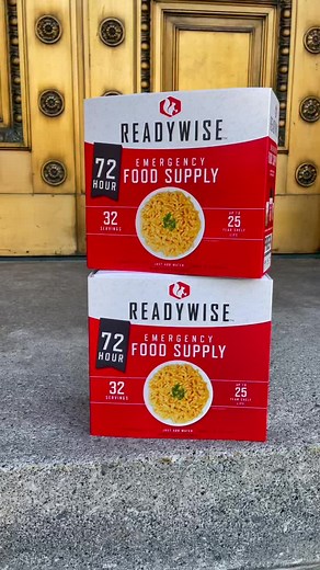Our 72 Hour Kits are easy to store, and are perfect to keep in your home, car, or boat! #readywise #readywisefood #fyp #emergencyfoodsupply #72hourkit